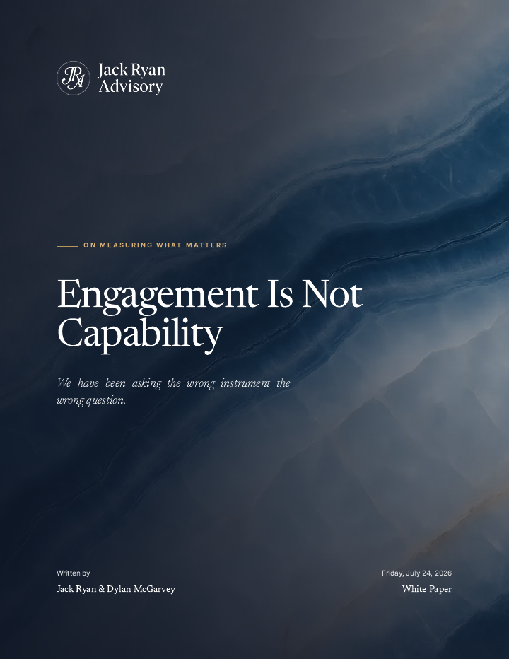 Cover of the white paper edition of Engagement Is Not Capability